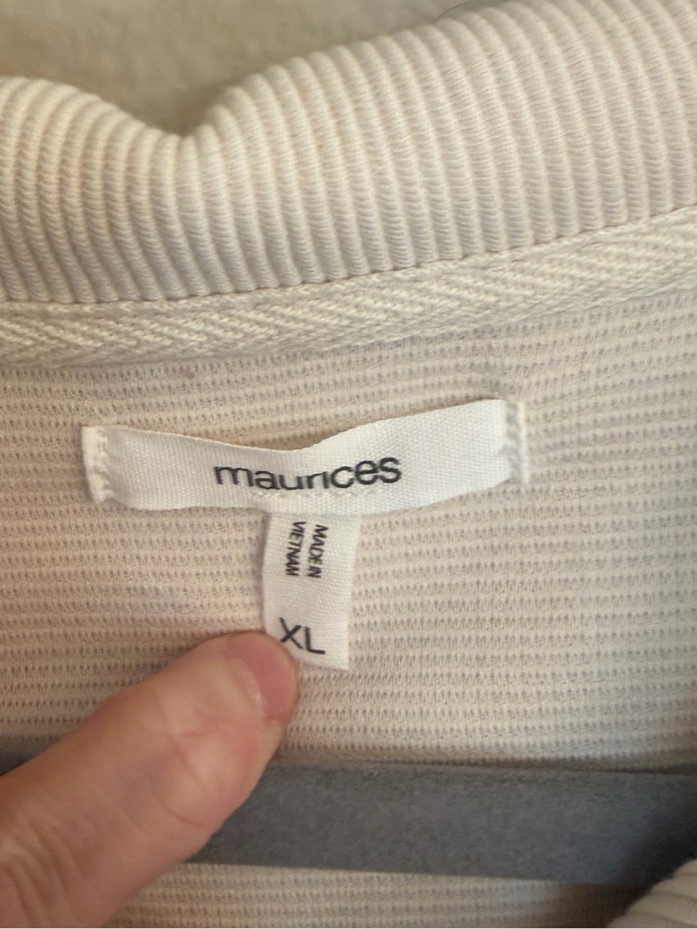Maurices Women's Zip Collar Pullover in Light Beige - Picture 2 of 6